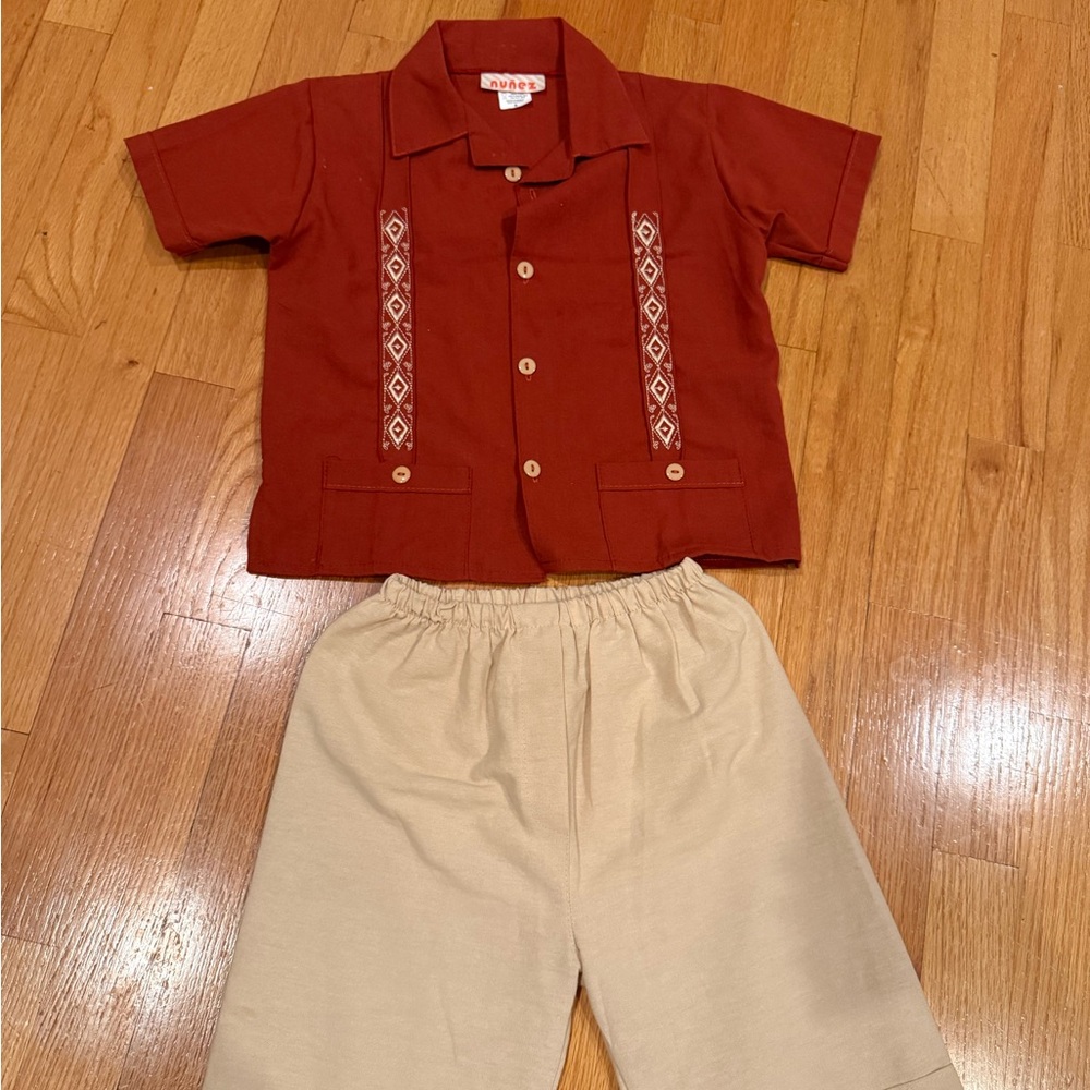 Nuńez set dress shirt and shorts boys 5